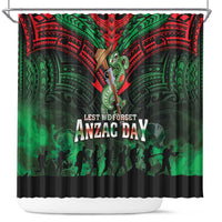New Zealand ANZAC Day Shower Curtain Aotearoa Hei Tiki