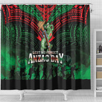 New Zealand ANZAC Day Shower Curtain Aotearoa Hei Tiki