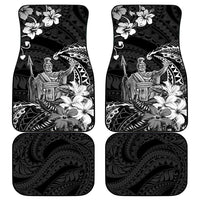 Hawaii King Kamehameha Day Car Mats Polynesian Pattern Mix Hibiscus Black