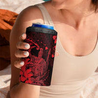 Hawaii King Kamehameha Day 4 in 1 Can Cooler Tumbler Polynesian Pattern Mix Hibiscus Red