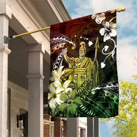 Hawaii King Kamehameha Day Garden Flag Polynesian Pattern Mix Hibiscus Reggae