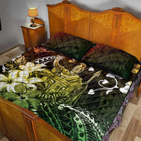 Hawaii King Kamehameha Day Quilt Bed Set Polynesian Pattern Mix Hibiscus Reggae