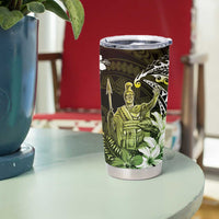 Hawaii King Kamehameha Day Tumbler Cup Polynesian Pattern Mix Hibiscus Reggae