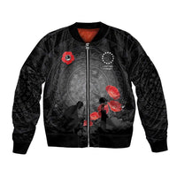 Cook Islands ANZAC Day Bomber Jacket Soldier Silhouette Remembrance
