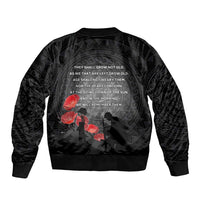 Cook Islands ANZAC Day Bomber Jacket Soldier Silhouette Remembrance