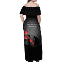 Cook Islands ANZAC Day Family Matching Off Shoulder Maxi Dress and Hawaiian Shirt Soldier Silhouette Remembrance LT05 - Polynesian Pride