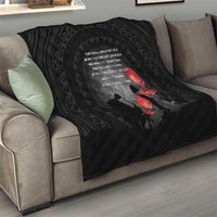 Cook Islands ANZAC Day Quilt Soldier Silhouette Remembrance