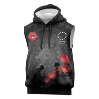 Cook Islands ANZAC Day Sleeveless Hoodie Soldier Silhouette Remembrance