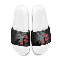 Cook Islands ANZAC Day Slide Sandals Soldier Silhouette Remembrance