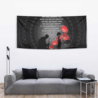 Cook Islands ANZAC Day Tapestry Soldier Silhouette Remembrance