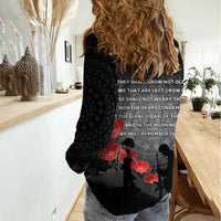 Cook Islands ANZAC Day Women Casual Shirt Soldier Silhouette Remembrance