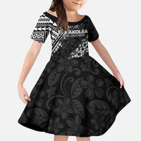 Hawaii Papakolea Born And Raised Kid Short Sleeve Dress Hawaiian Tribal Pattern