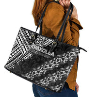 Hawaii Papakolea Born And Raised Leather Tote Bag Hawaiian Tribal Pattern