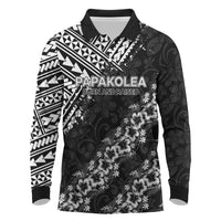 Hawaii Papakolea Born And Raised Long Sleeve Polo Shirt Hawaiian Tribal Pattern