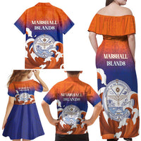Marshall Islands Fishermen's Day Family Matching Off Shoulder Maxi Dress and Hawaiian Shirt It's Fishing Time