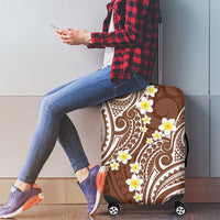 Plumeria With Brown Polynesian Tattoo Pattern Luggage Cover LT05 - Polynesian Pride