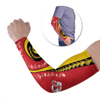 Papua New Guinea 50th Independence Anniversary Arm Sleeves Special Style Red Version - Polynesian Pride