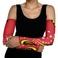Papua New Guinea 50th Independence Anniversary Arm Sleeves Special Style Red Version - Polynesian Pride