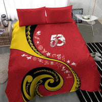 Papua New Guinea 50th Independence Anniversary Bedding Set Special Style Red Version - Polynesian Pride