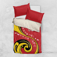 Papua New Guinea Independence Bedding Set Special Style Red Version LT05 US Twin 172cm x 218cm Red - Polynesian Pride