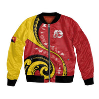 Papua New Guinea Independence Bomber Jacket Special Style Red Version LT05 Unisex Red - Polynesian Pride