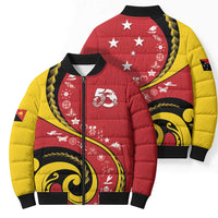 Papua New Guinea Independence Bomber Puffer Jacket Special Style Red Version LT05 - Polynesian Pride
