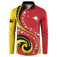 Papua New Guinea Independence Button Sweatshirt Special Style Red Version LT05 Red - Polynesian Pride