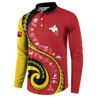 Papua New Guinea Independence Button Sweatshirt Special Style Red Version LT05 - Polynesian Pride
