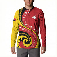 Papua New Guinea Independence Button Sweatshirt Special Style Red Version LT05 - Polynesian Pride