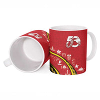 Papua New Guinea 50th Independence Anniversary Ceramic Mug Special Style Red Version - Polynesian Pride