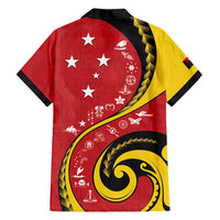 Papua New Guinea 50th Independence Anniversary Family Matching Puletasi and Hawaiian Shirt Special Style Red Version - Polynesian Pride