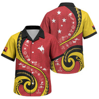 Papua New Guinea Independence Family Matching Puletasi and Hawaiian Shirt Special Style Red Version LT05 Son's Shirt Red - Polynesian Pride
