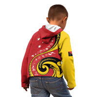 Papua New Guinea 50th Independence Anniversary Kid Hoodie Special Style Red Version - Polynesian Pride