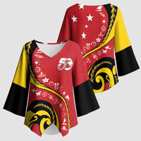Papua New Guinea 50th Independence Anniversary Kimono Sleeve Blouse Special Style Red Version - Polynesian Pride