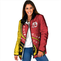 Papua New Guinea Independence Padded Jacket Special Style Red Version LT05 - Polynesian Pride