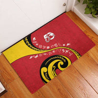 Papua New Guinea 50th Independence Anniversary Rubber Doormat Special Style Red Version - Polynesian Pride