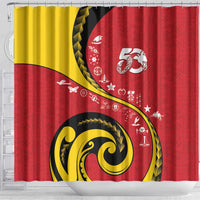 Papua New Guinea 50th Independence Anniversary Shower Curtain Special Style Red Version - Polynesian Pride
