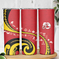 Papua New Guinea 50th Independence Anniversary Skinny Tumbler Special Style Red Version - Polynesian Pride