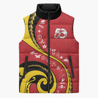 Papua New Guinea Independence Sleeveless Puffer Jacket Special Style Red Version LT05 Unisex Red - Polynesian Pride