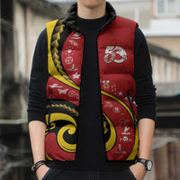 Papua New Guinea Independence Sleeveless Puffer Jacket Special Style Red Version LT05 - Polynesian Pride