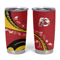 Papua New Guinea 50th Independence Anniversary Tumbler Cup Special Style Red Version - Polynesian Pride