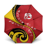 Papua New Guinea Independence Umbrella Special Style Red Version LT05 One Size Folded 11.42 inch Opened Diameter 37.4 inch Red - Polynesian Pride