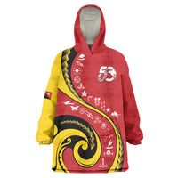 Papua New Guinea Independence Wearable Blanket Hoodie Special Style Red Version LT05 One Size Red - Polynesian Pride