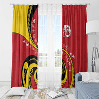 Papua New Guinea 50th Independence Anniversary Window Curtain Special Style Red Version - Polynesian Pride