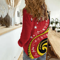 Papua New Guinea Independence Women Casual Shirt Special Style Red Version LT05 - Polynesian Pride