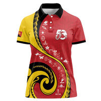 Papua New Guinea Independence Women Polo Shirt Special Style Red Version LT05 Female Red - Polynesian Pride