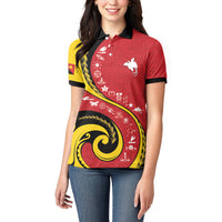 Papua New Guinea Independence Women Polo Shirt Special Style Red Version LT05 - Polynesian Pride