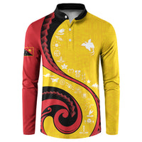 Papua New Guinea Independence Button Sweatshirt Special Style Yellow Version LT05 Yellow - Polynesian Pride