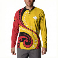 Papua New Guinea Independence Button Sweatshirt Special Style Yellow Version LT05 - Polynesian Pride