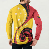 Papua New Guinea Independence Button Sweatshirt Special Style Yellow Version LT05 - Polynesian Pride